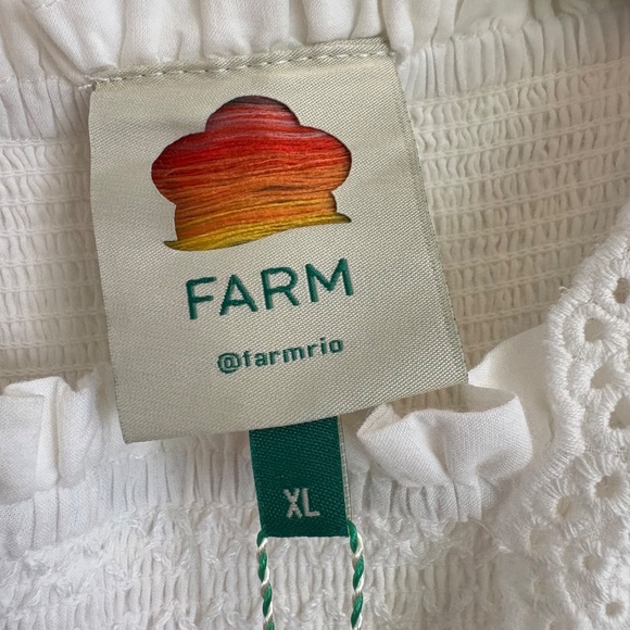 Farm Rio Tiered Broderie Anglaise Cotton Midi Dress White Eyelet XL feminine new - Picture 12 of 15